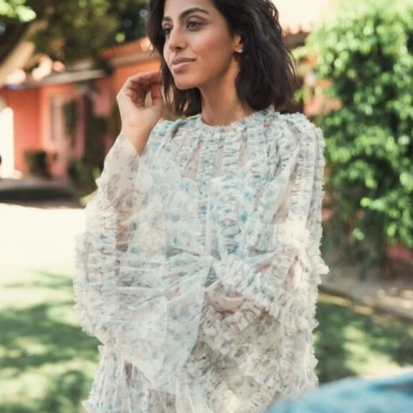 Mac Duggal Floral Ruffle Mini Dress size 10 - Picture 3 of 12